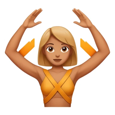 Show a person making the shape of an X with her arms sticker