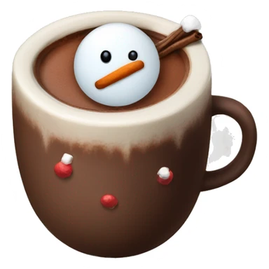 hot chocolate with snowman inside sticker