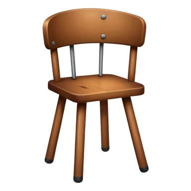Wooden chair with on three legs sticker