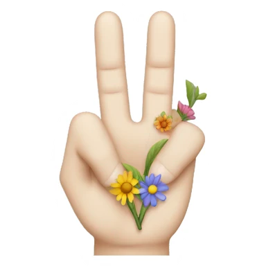 peace sign  that shows flowers insted of fingers sticker