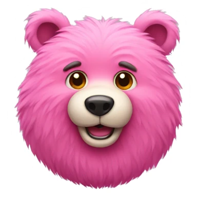 Pink furry bear sticker