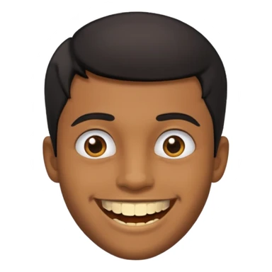 Isso agora faca esse emoji masculino com um cabelo preto baixo e um sorriso com um dente de ouro sticker