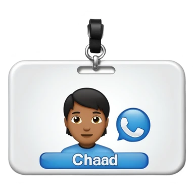 nametag with the words "chad yarde" sticker