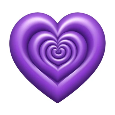 purple heart with a spiral pattern sticker