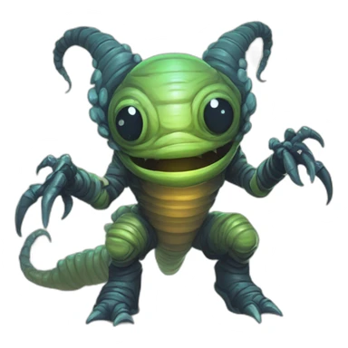 alien worm creature scifi roguelike rpg style inspired by slay thee spire sticker