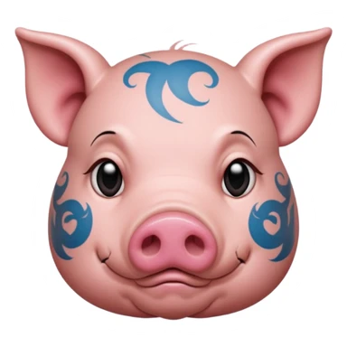 tatoos pig, sleepy sticker