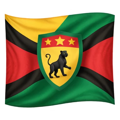 Soulaani black green yellow and red heritage flag with African panther crest in the middle  sticker