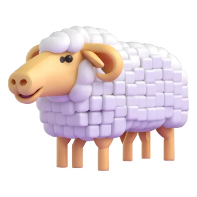 Minecraft sheep made out of square blocks, looks exactly like in the game sticker