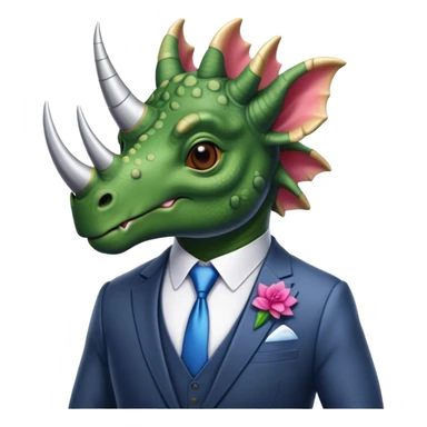 triceratops in a suit sticker