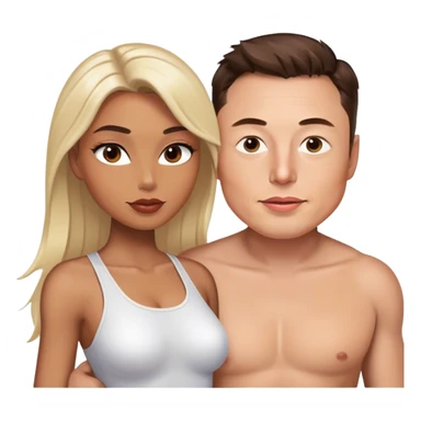 Elon musk with a female supermodel body sticker