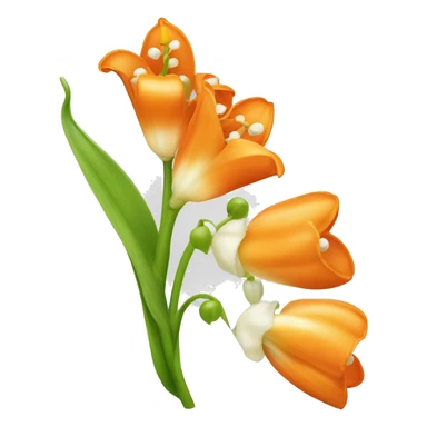 Orange lily of the valley flowers sticker