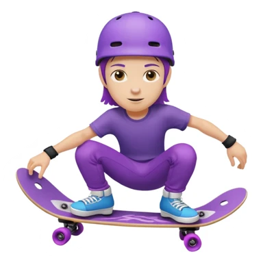 skater with skateboard and purple helmet sticker