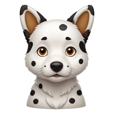 white dog with black   spots all over its  body sticker