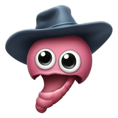 worm wih hat sticker