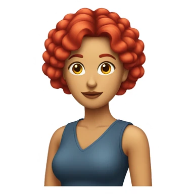 Mujer con el pelo rojo lacio sticker
