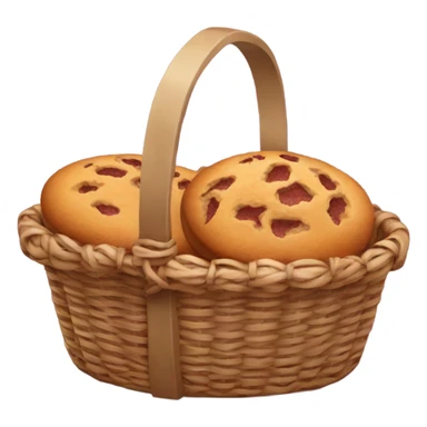 baked goods basket in burgundy color sticker