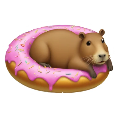 Capybara in a donut floaty sticker