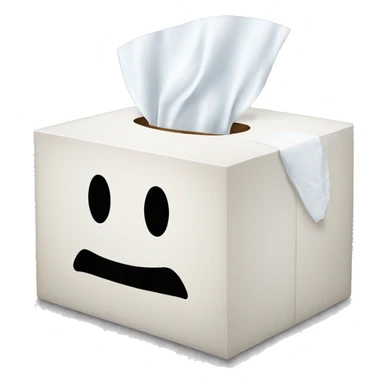 Tissue box white sticker