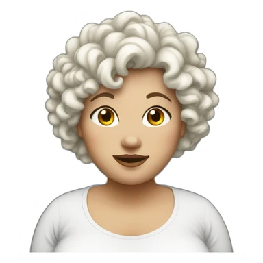 Fat women white with curly hair tall sticker