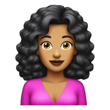 Tanned woman with black hair dressed in 1980s hair, makeup, and neon attire  sticker