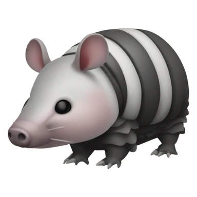 Black and white chubby armadillo pig panda centipede armadillo  sticker