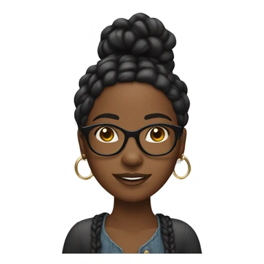 black girl with braids and glasses and good earrings  sticker