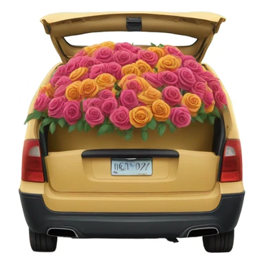 biegie  car in the trunk many roses sticker