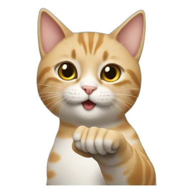 cat with human finger pointed up sticker