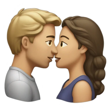Woman and man kissing sticker