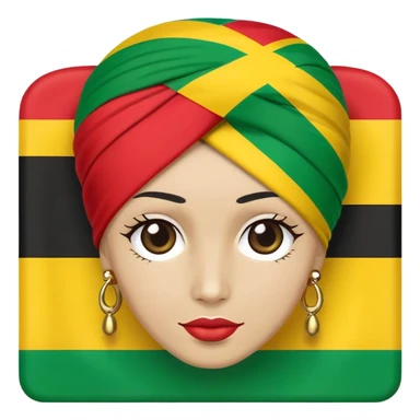 Turban with jamaican flag sticker