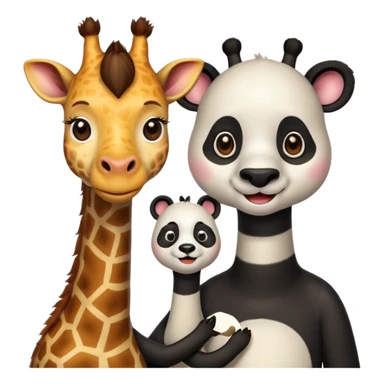 giraffe and panda as couple sticker