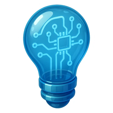 lightbulb icon with glossy circuit style sticker