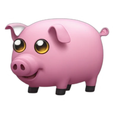 Tire-shaped pig, mystery, pixel eyes sticker