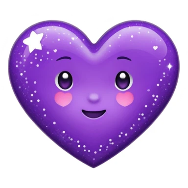 purple heart, minimalist, glitter, cute, simple, dark purple sticker