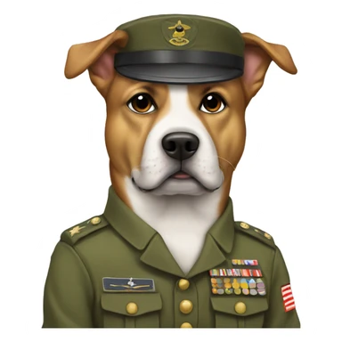 dog in army uniform  sticker