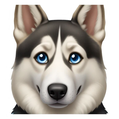 Husky and German shepherd mix dog with two blue eyes sticker