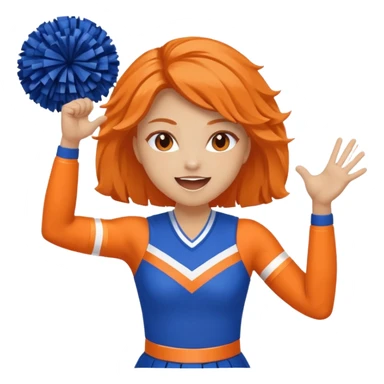 cheerleader  within a circle of shades of orange and blue With her, Boom Boom, and cheering sticker