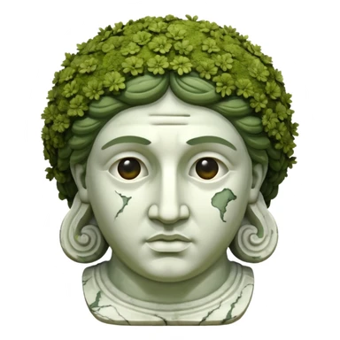 Greek sculpture with moss sticker