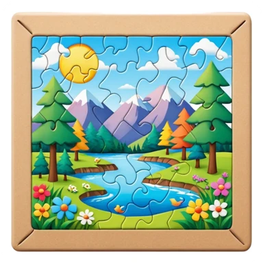jigsaw puzzle with nature puzzle sticker