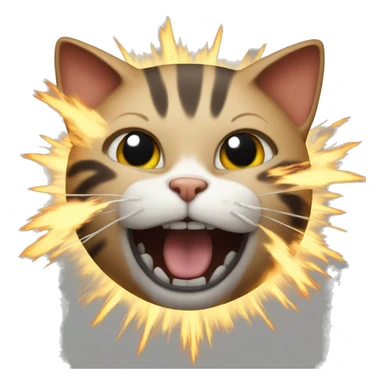 Cat explosion face sticker