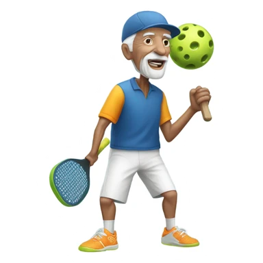 Pickleball old man sticker