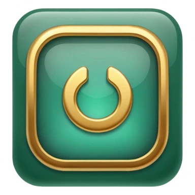 Jade and gold style rounded square icon button sticker