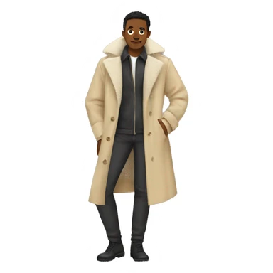 beige sherpa trench coat sticker
