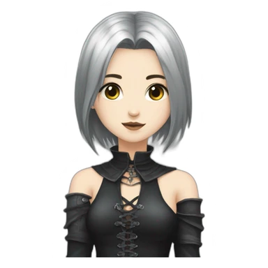 goth,girl,ash color hair,sexy,dark-souls,dresa decolte sticker