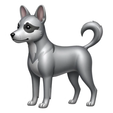 gray metal painted dog sticker