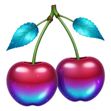 glitter purple and cian 2 cherrys sticker