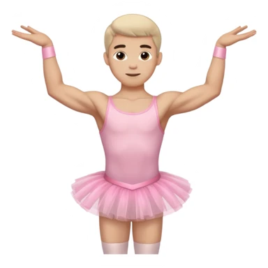 male ballerina with a pink tutu and exaggerated muscles sticker