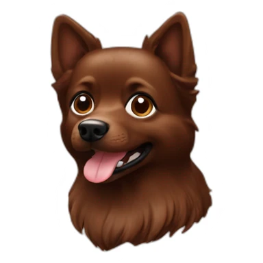 Spitz dog face chocolate brown dog  sticker