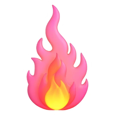 light pink fire, glowing effect, no text sticker