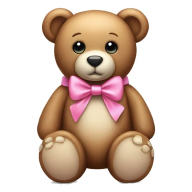 Ios teddy bear with pink bow sticker